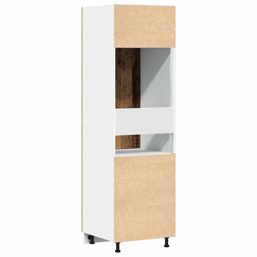 vidaXL Mueble de frigorífico madera ingeniería envejecida 60x57x207 cm