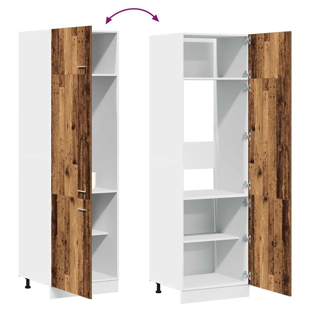 vidaXL Mueble de frigorífico madera ingeniería envejecida 60x57x207 cm