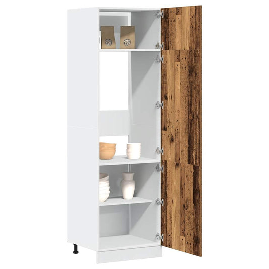 vidaXL Mueble de frigorífico madera ingeniería envejecida 60x57x207 cm