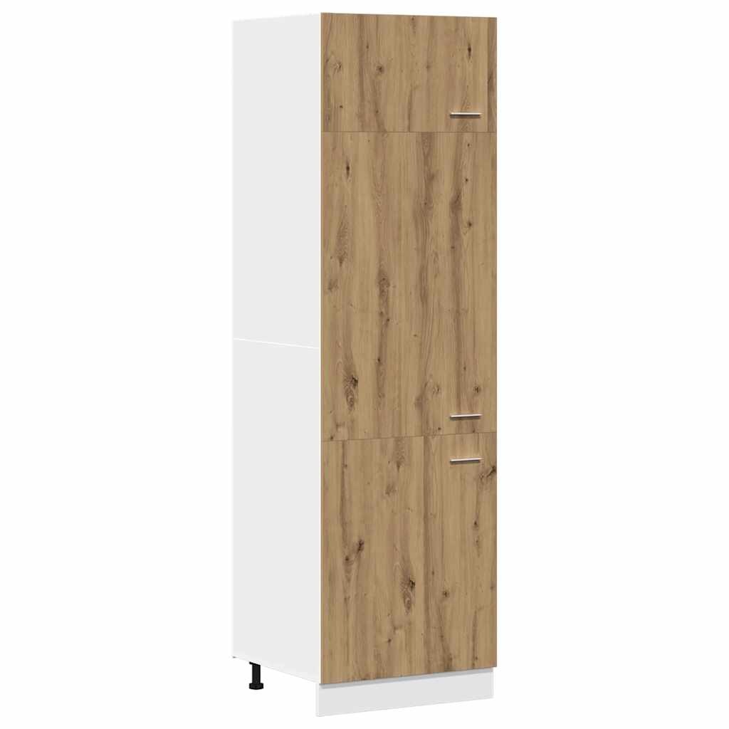 vidaXL Mueble frigorífico madera ingeniería roble artisan 60x57x207 cm