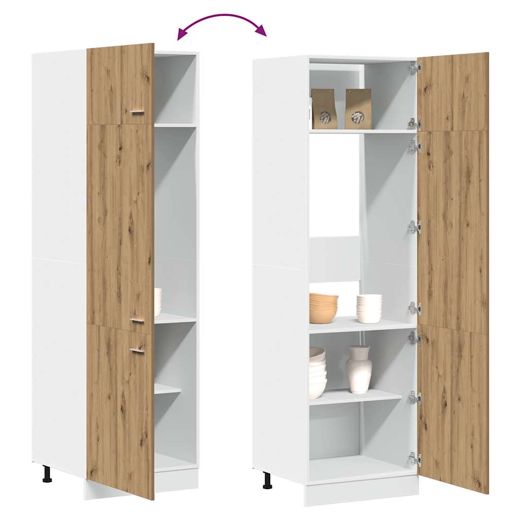 vidaXL Mueble frigorífico madera ingeniería roble artisan 60x57x207 cm