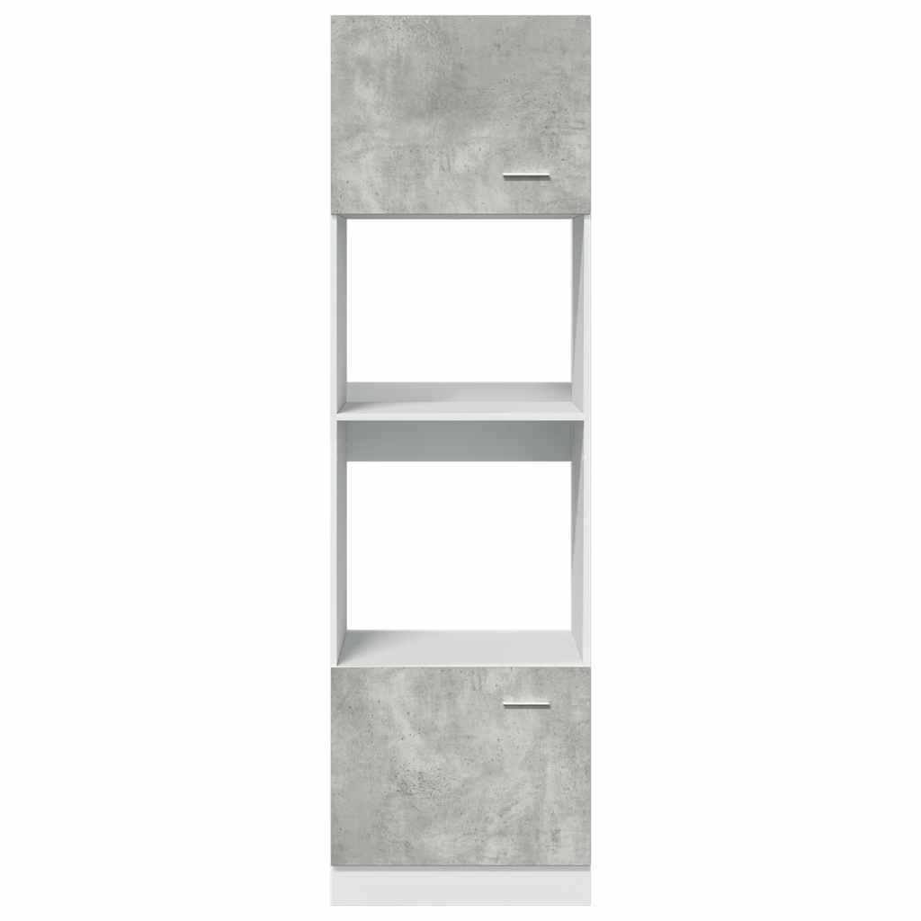 vidaXL Armario de microondas contrachapada gris hormigón 60x57x207 cm