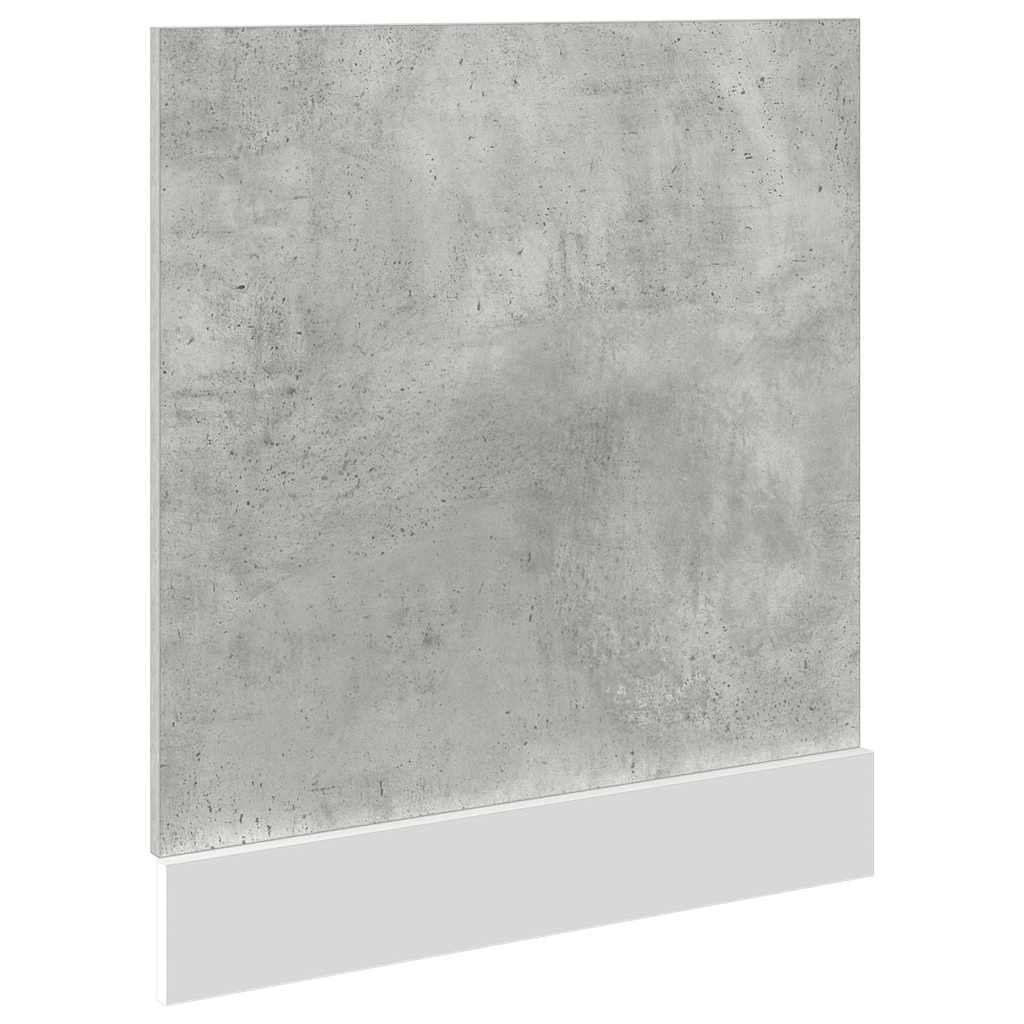 vidaXL Panel para lavavajillas madera gris hormigón 60x1,5x67 cm