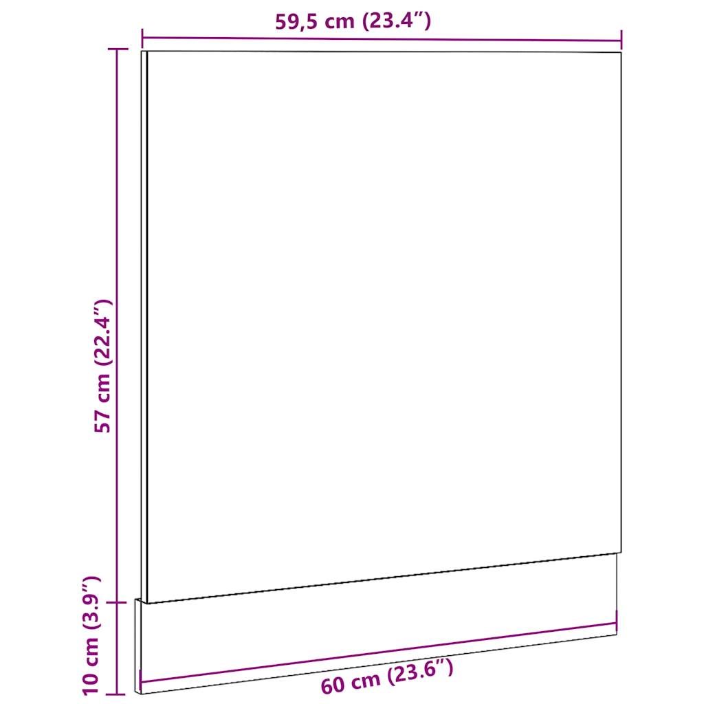 vidaXL Panel de lavavajillas madera ingeniería envejecida 60x1,5x67 cm