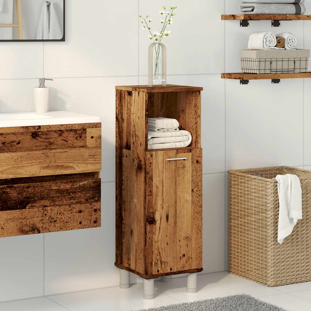 vidaXL Armario de baño madera contrachapada envejecida 30x30x95 cm