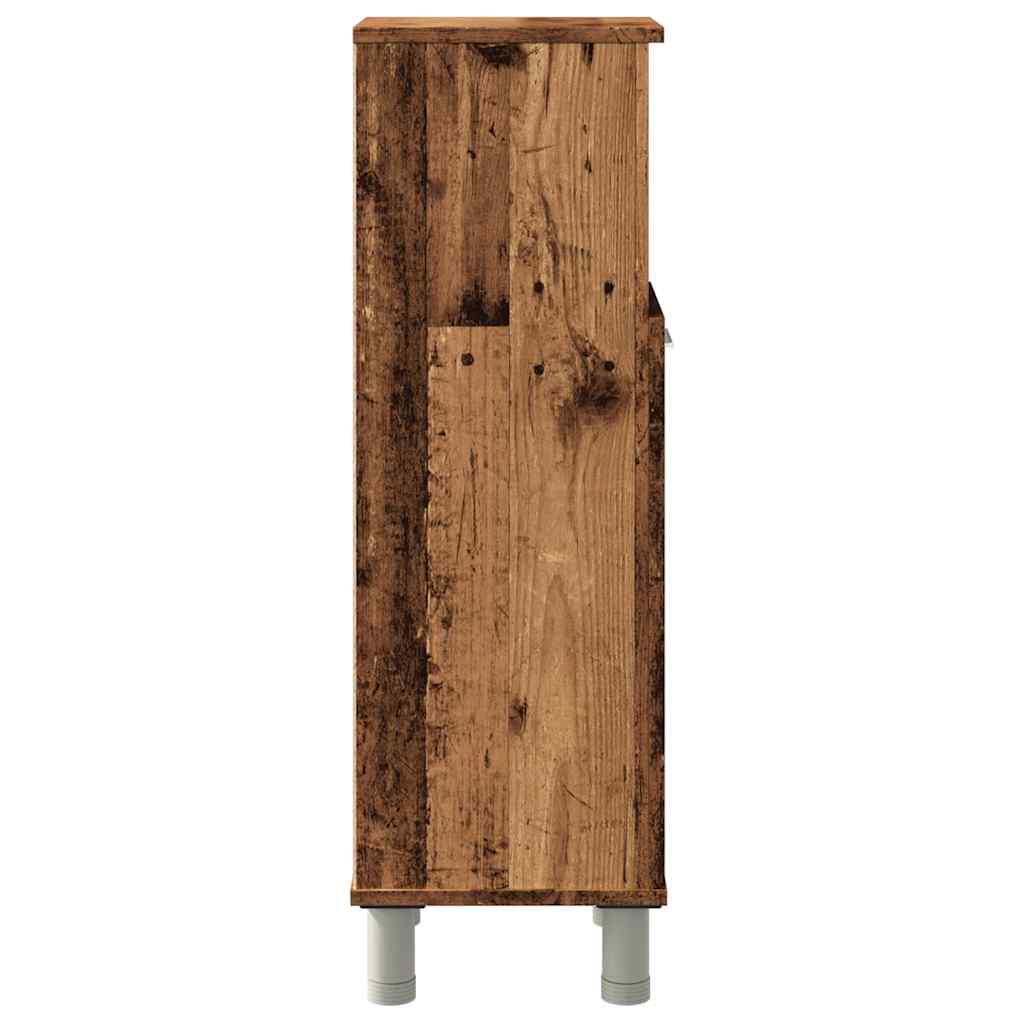 vidaXL Armario de baño madera contrachapada envejecida 30x30x95 cm