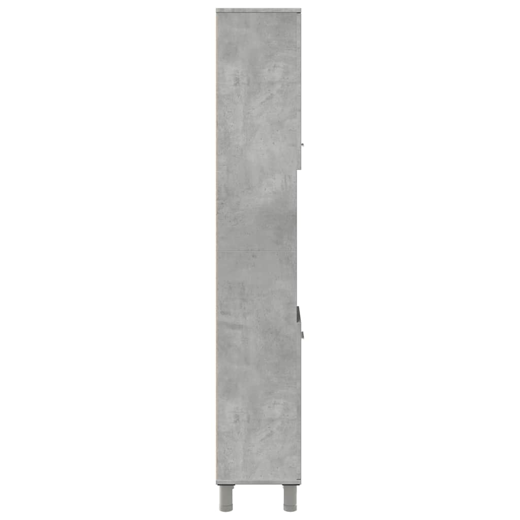 vidaXL Armario de baño contrachapada gris hormigón 30x30x179 cm