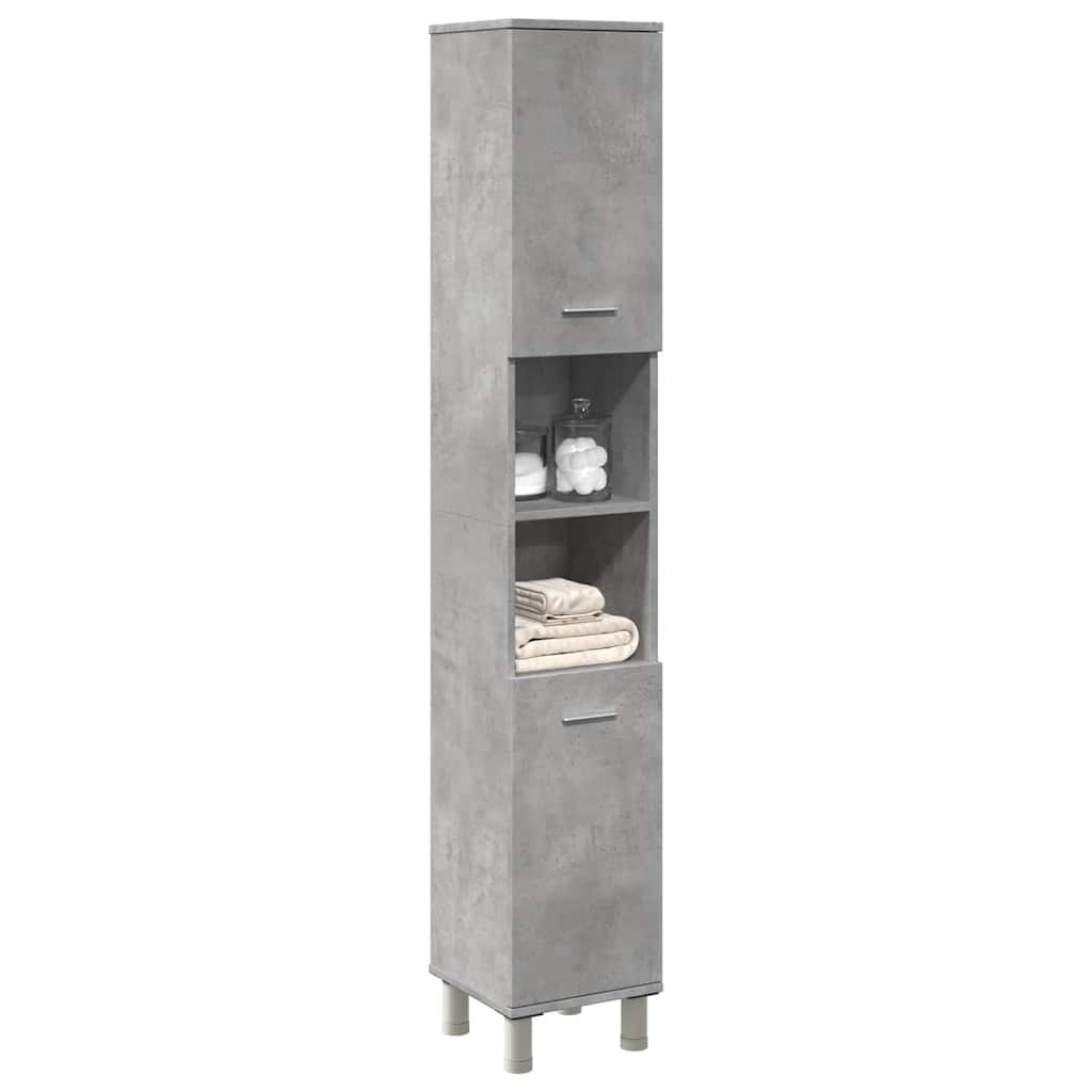 vidaXL Armario de baño contrachapada gris hormigón 30x30x179 cm