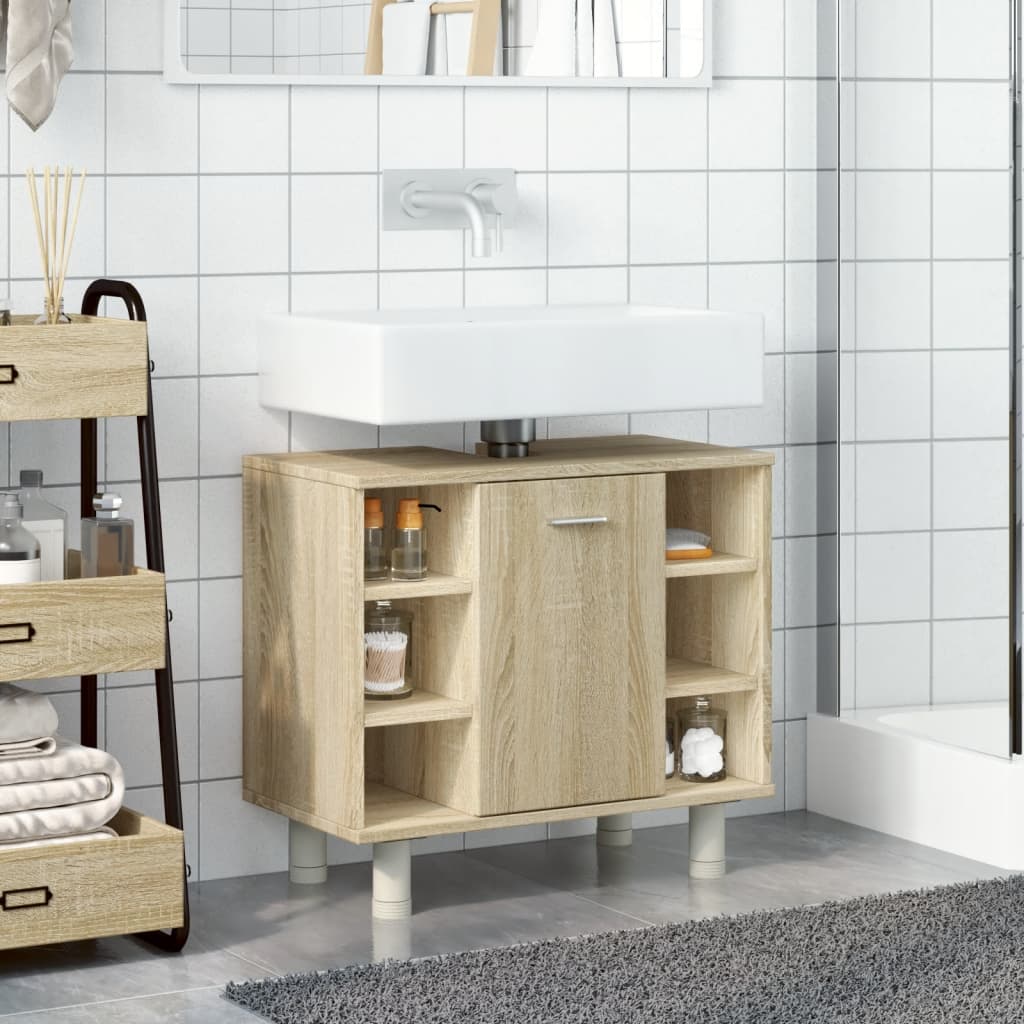 vidaXL Armario de baño madera ingeniería roble Sonoma 60x32x53,5 cm