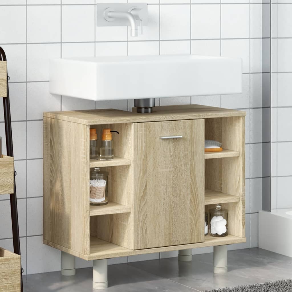 vidaXL Armario de baño madera ingeniería roble Sonoma 60x32x53,5 cm