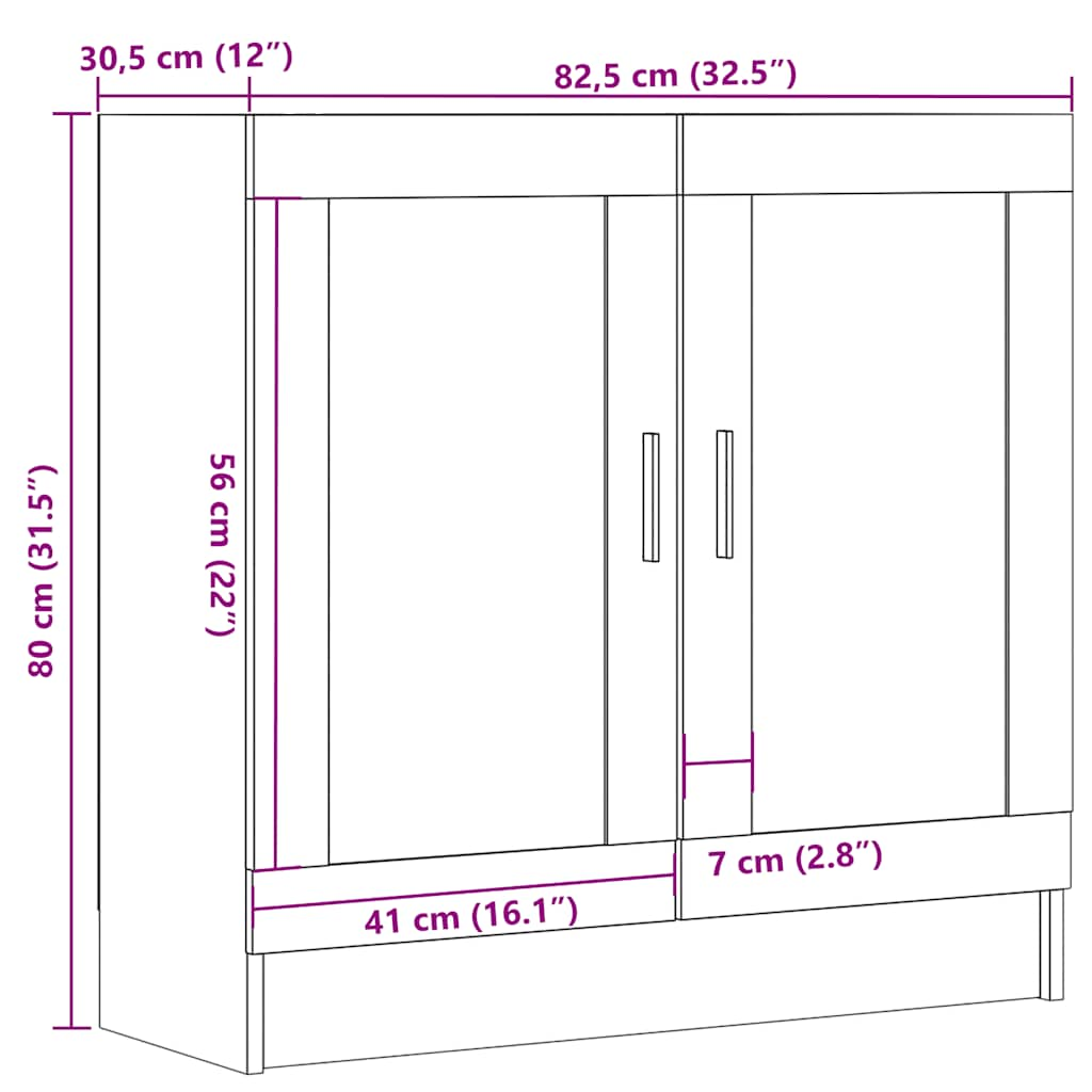 vidaXL Armario libros madera ingeniería roble artisan 82,5x30,5x80 cm