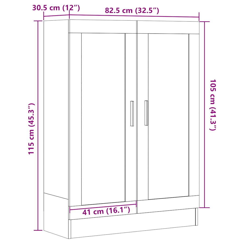 vidaXL Armario de madera de ingeniería roble artisan 82,5x30,5x115 cm