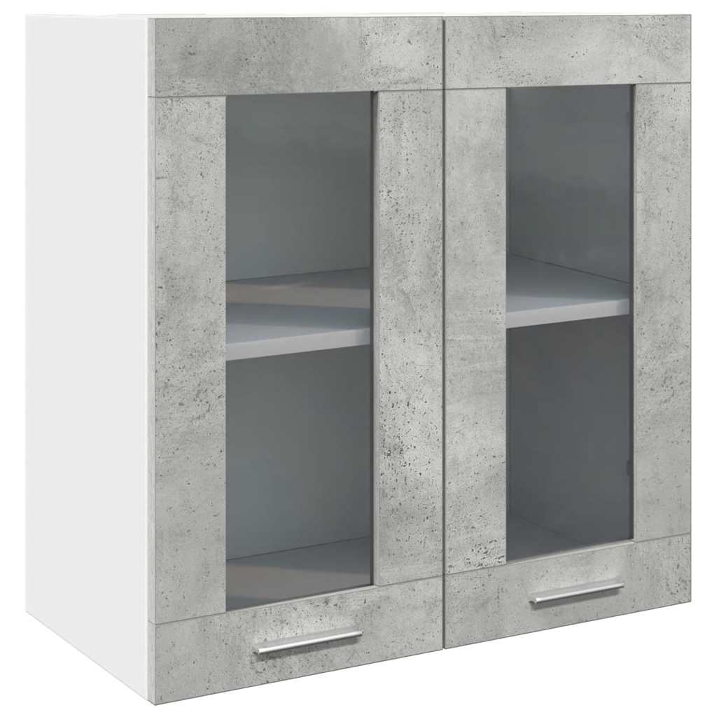 vidaXL Armario de pared para cocina con puerta cristal gris hormigón