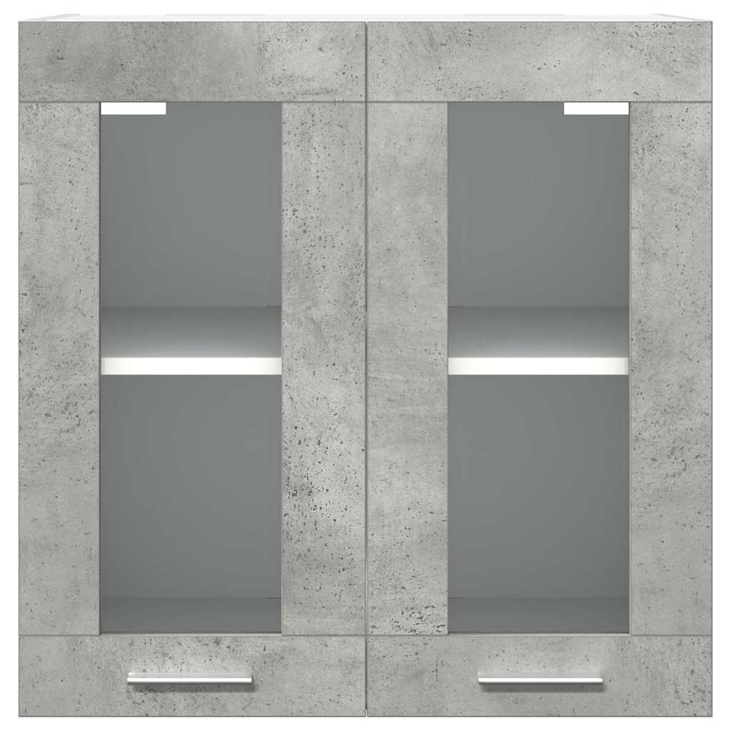 vidaXL Armario de pared para cocina con puerta cristal gris hormigón