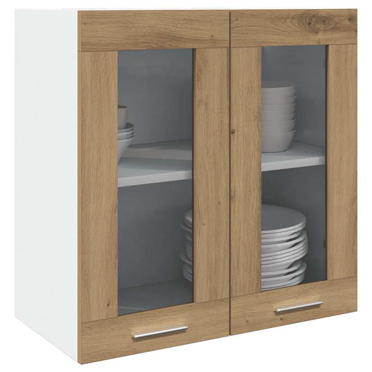 vidaXL Armario de pared para cocina con puerta cristal roble artesanal