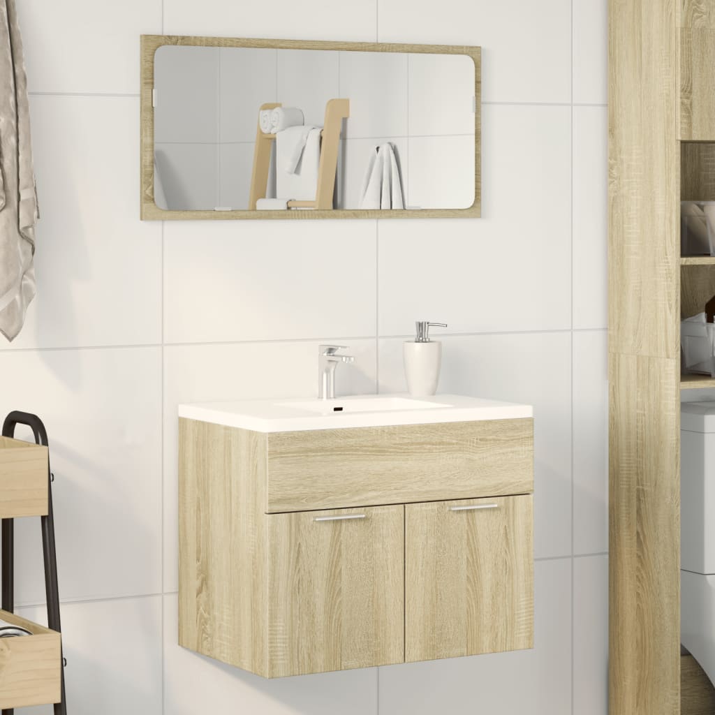 vidaXL Armario para lavabo contrachapada color roble 60x38,5x46 cm