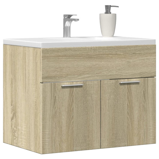 vidaXL Armario para lavabo contrachapada color roble 60x38,5x46 cm