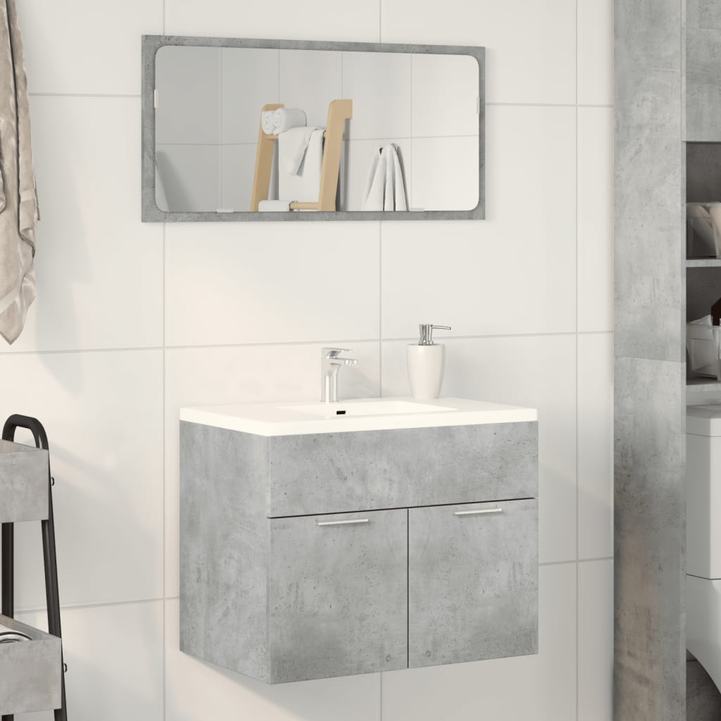 vidaXL Armario para lavabo contrachapada gris hormigón 60x38,5x46 cm