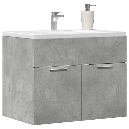 vidaXL Armario para lavabo contrachapada gris hormigón 60x38,5x46 cm