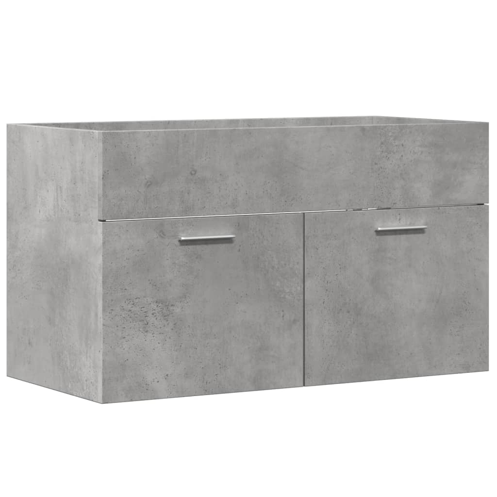 vidaXL Armario para lavabo contrachapada gris hormigón 80x38,5x46 cm