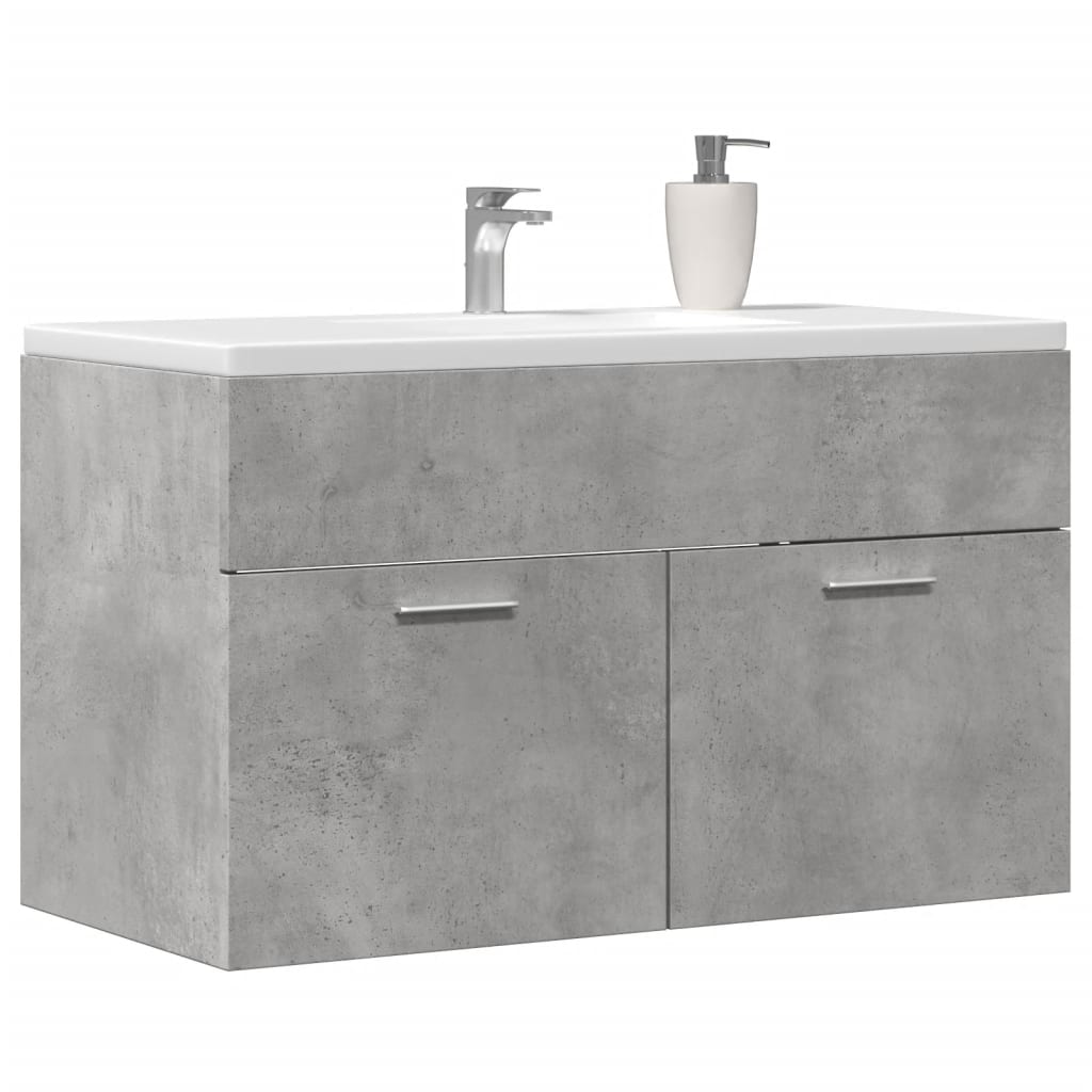 vidaXL Armario para lavabo contrachapada gris hormigón 80x38,5x46 cm