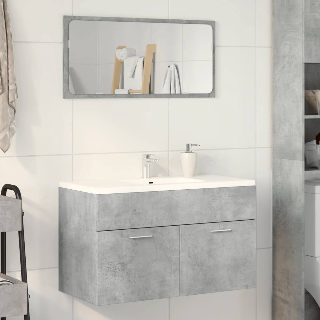 vidaXL Armario para lavabo contrachapada gris hormigón 80x38,5x46 cm