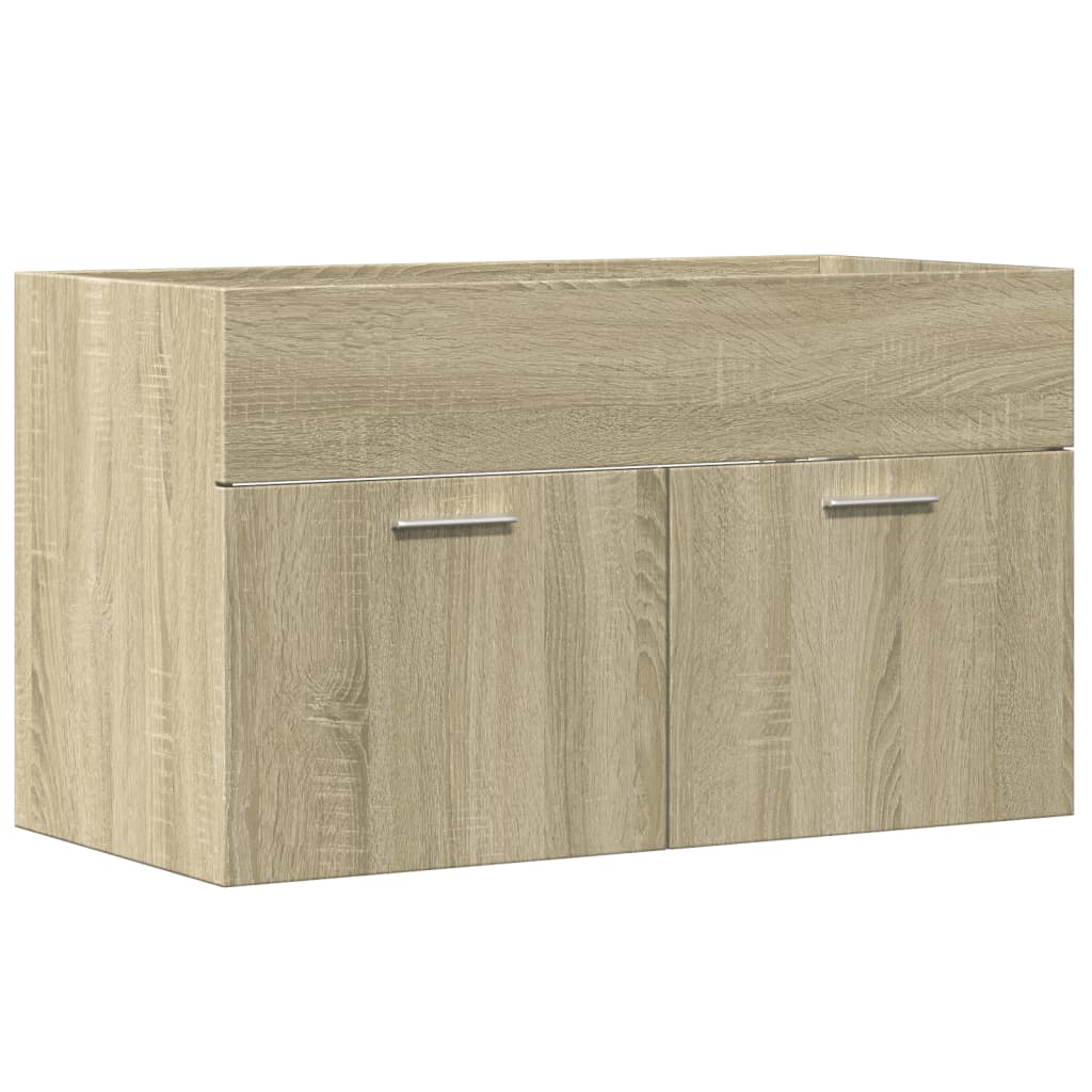 vidaXL Mueble de lavabo de baño madera roble Sonoma 90x38,5x46 cm