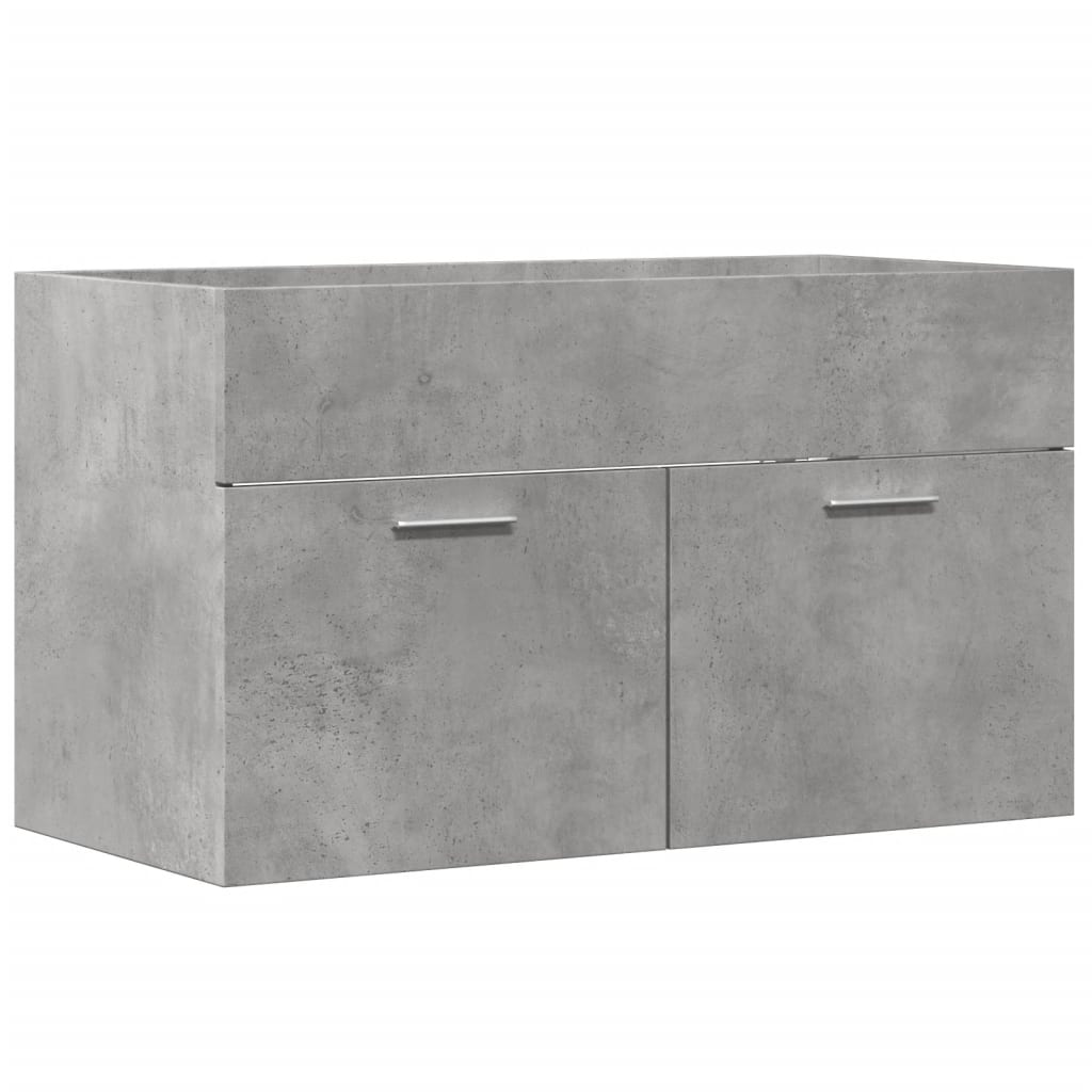 vidaXL Mueble de lavabo madera ingeniería gris hormigón 90x38,5x46 cm