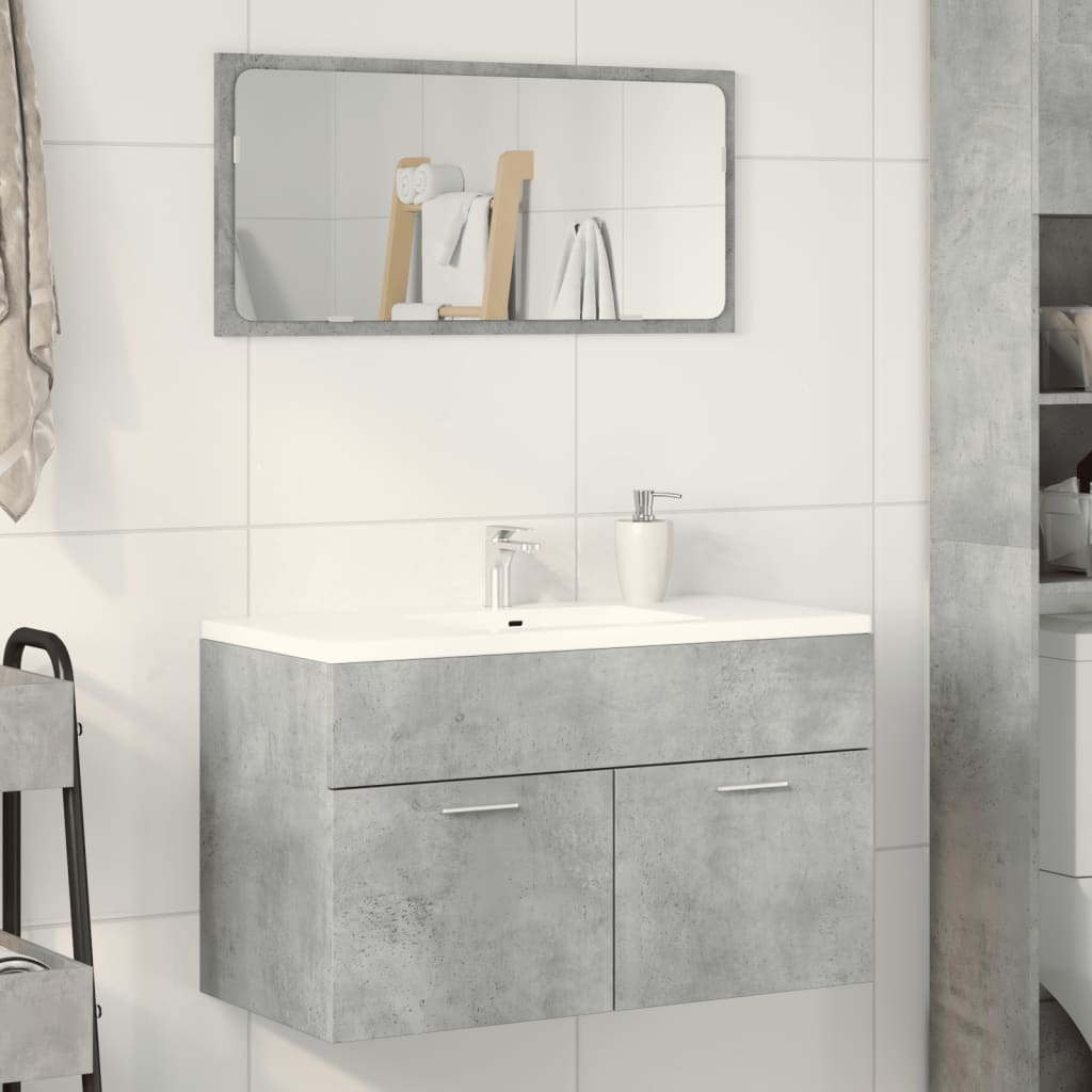 vidaXL Mueble de lavabo madera ingeniería gris hormigón 90x38,5x46 cm