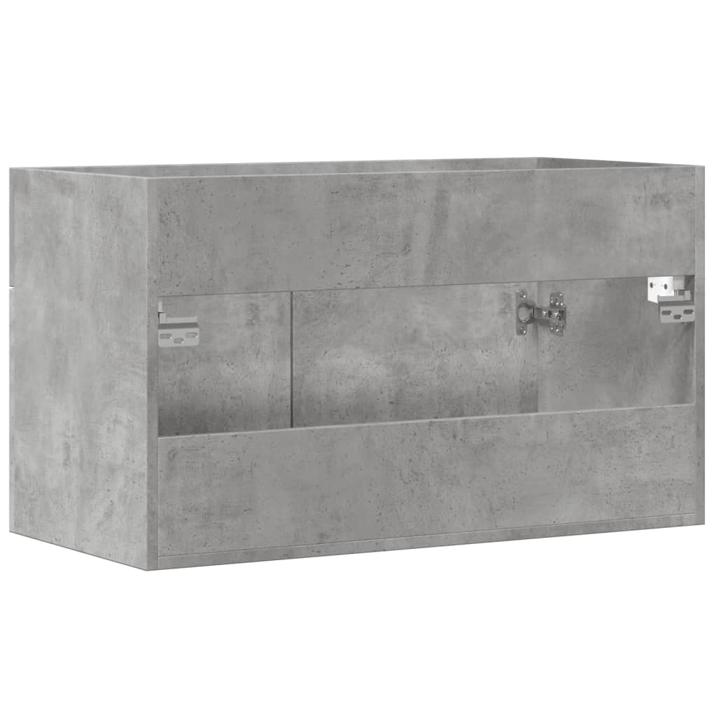 vidaXL Mueble de lavabo madera ingeniería gris hormigón 90x38,5x46 cm