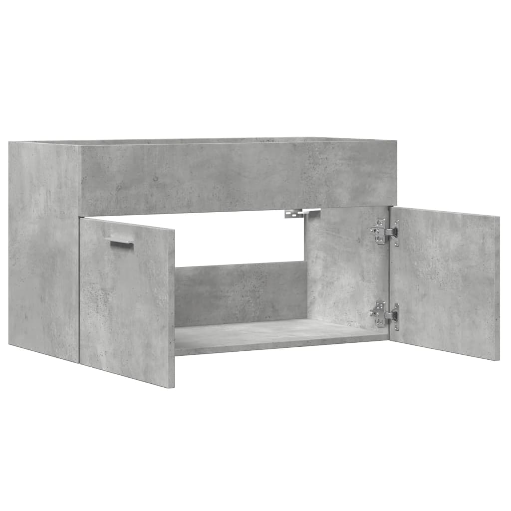 vidaXL Mueble de lavabo madera ingeniería gris hormigón 90x38,5x46 cm