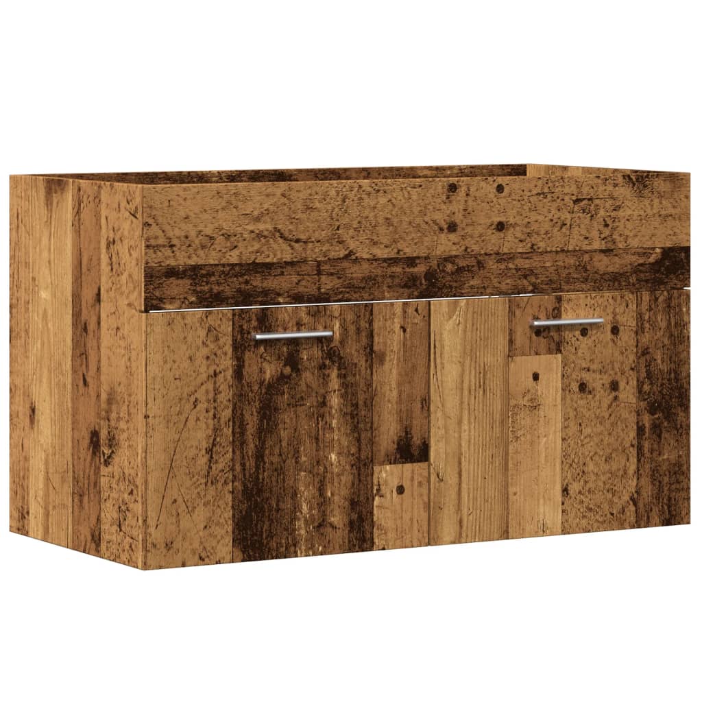 vidaXL Mueble de lavabo madera ingeniería envejecida 90x38,5x46 cm