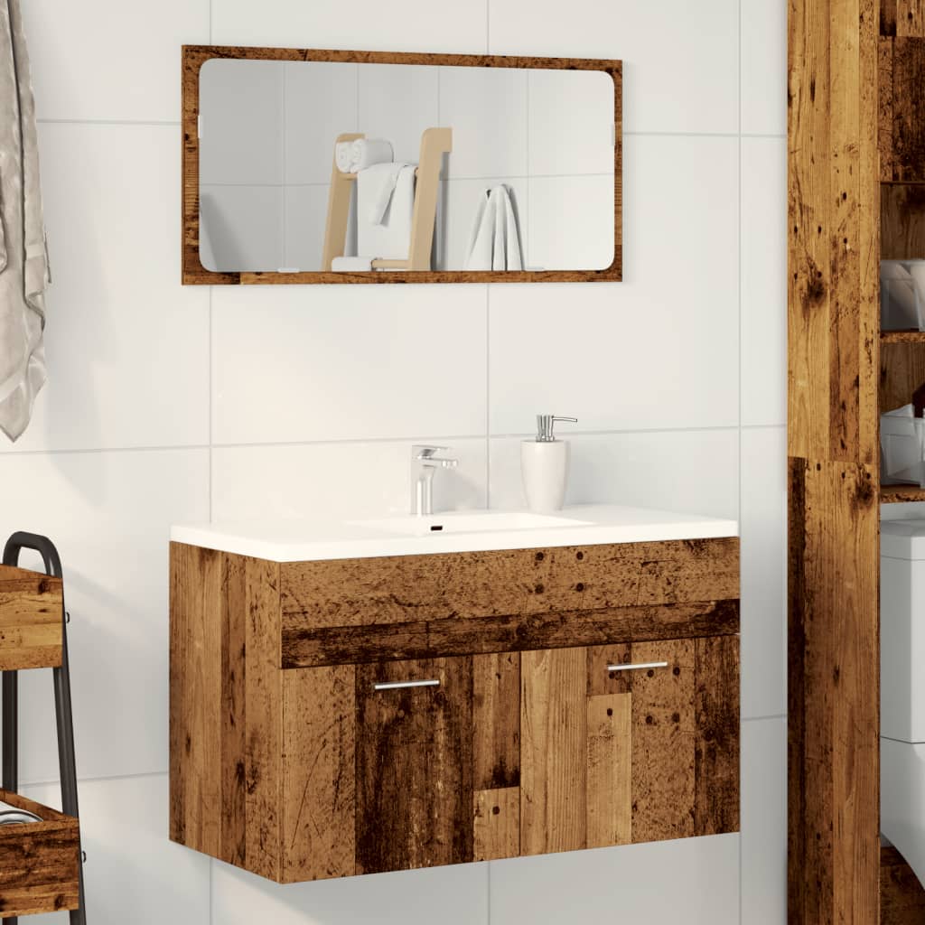 vidaXL Mueble de lavabo madera ingeniería envejecida 90x38,5x46 cm