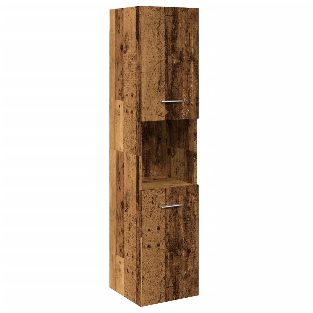 vidaXL Armario pared baño madera ingeniería envejecida 30x30x130 cm