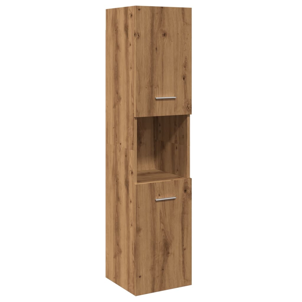 vidaXL Armario pared baño madera ingeniería roble artisian 30x30x130cm