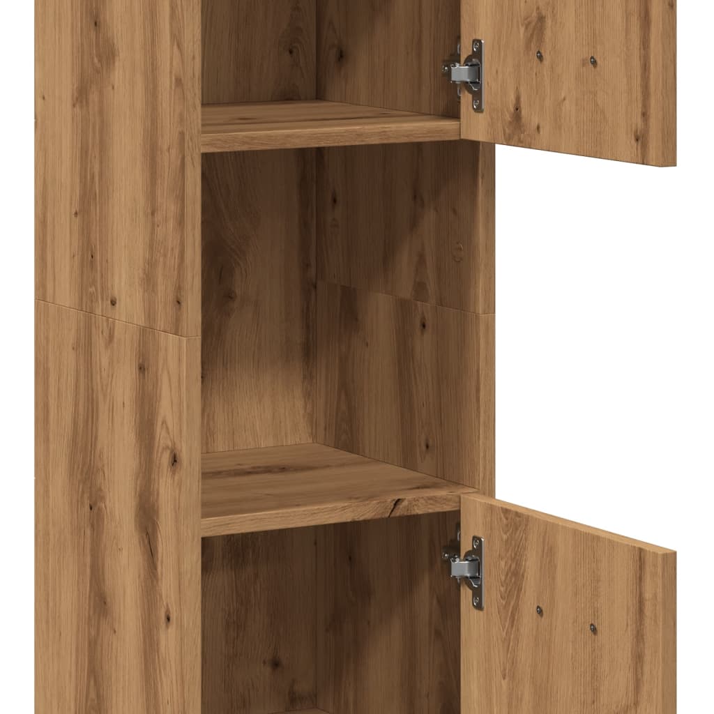 vidaXL Armario pared baño madera ingeniería roble artisian 30x30x130cm