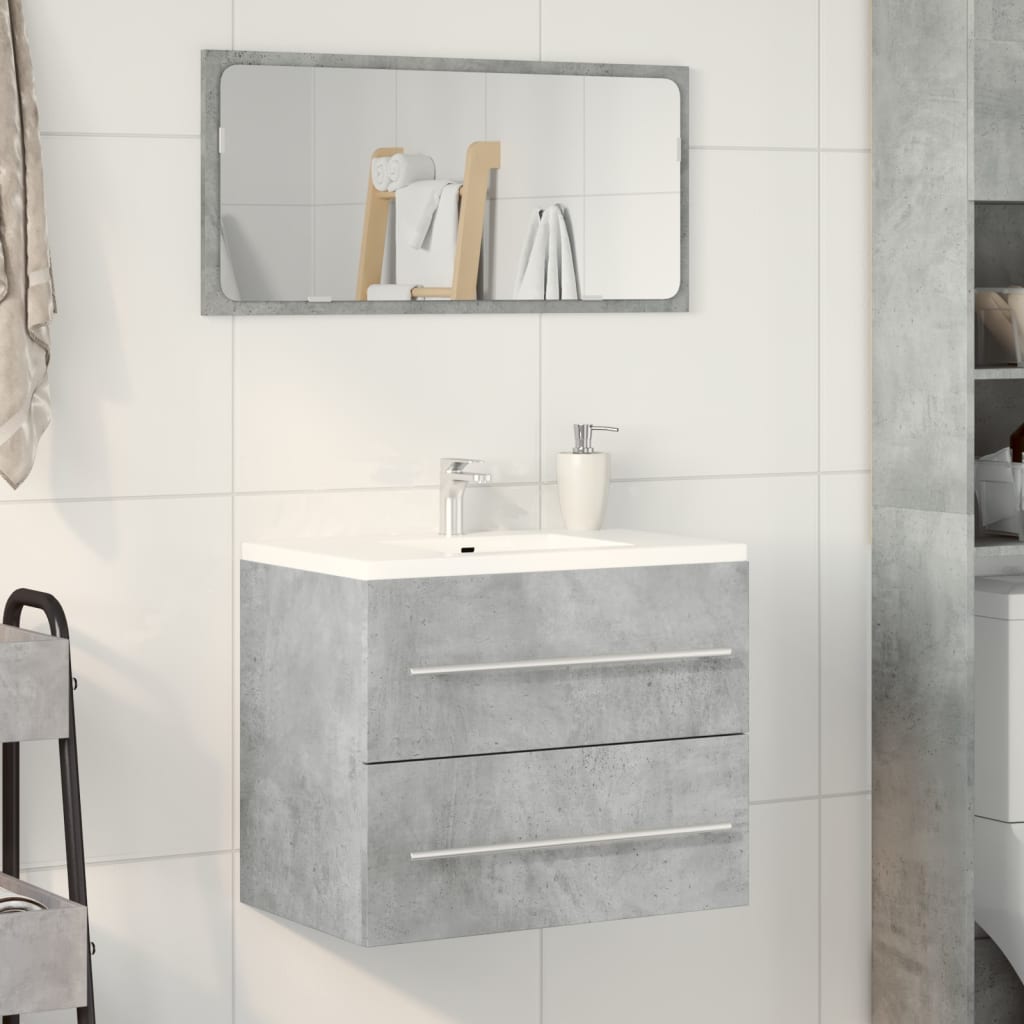 vidaXL Armario para lavabo aglomerado gris hormigón 60x38,5x48 cm