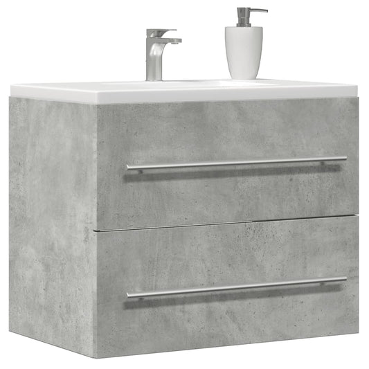 vidaXL Armario para lavabo aglomerado gris hormigón 60x38,5x48 cm