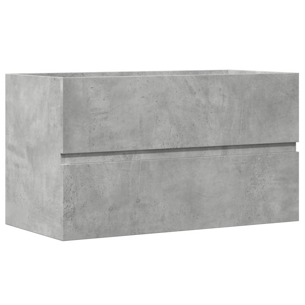 vidaXL Armario pared baño madera ingeniería gris hormigón 80x38,5x45cm