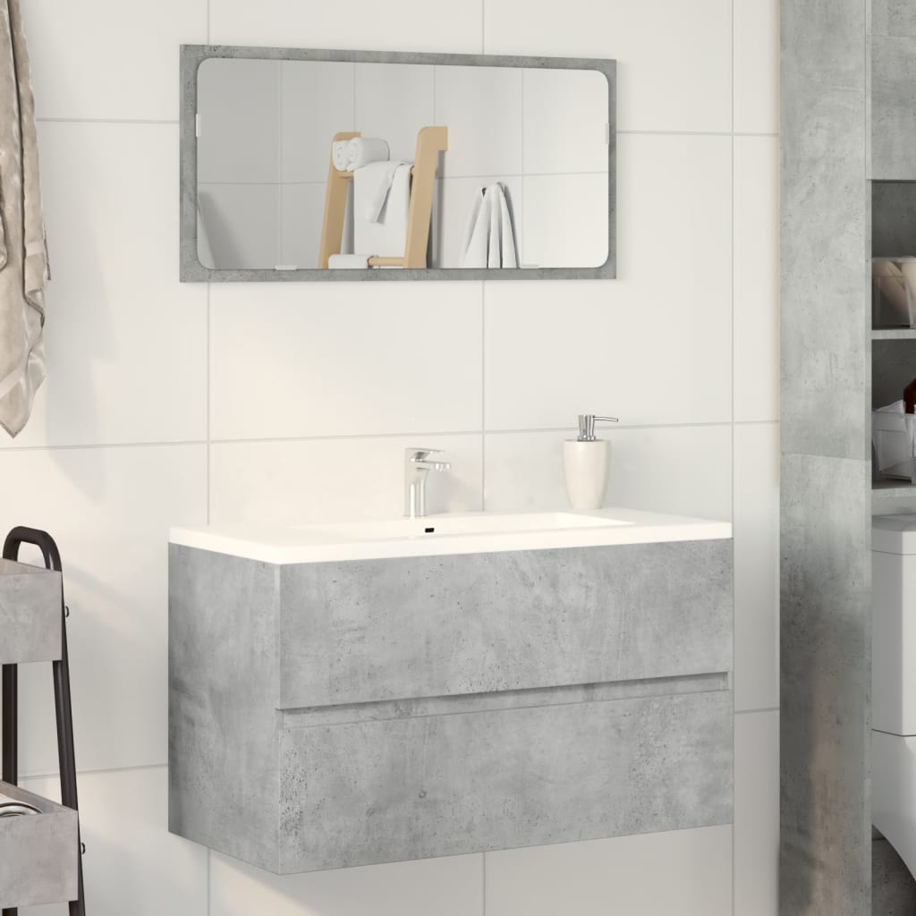 vidaXL Armario pared baño madera ingeniería gris hormigón 80x38,5x45cm