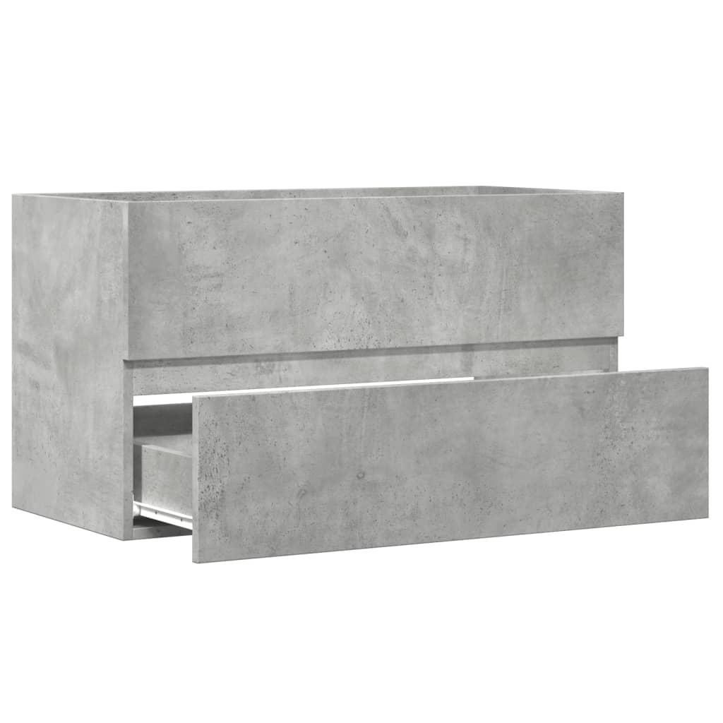 vidaXL Armario pared baño madera ingeniería gris hormigón 80x38,5x45cm