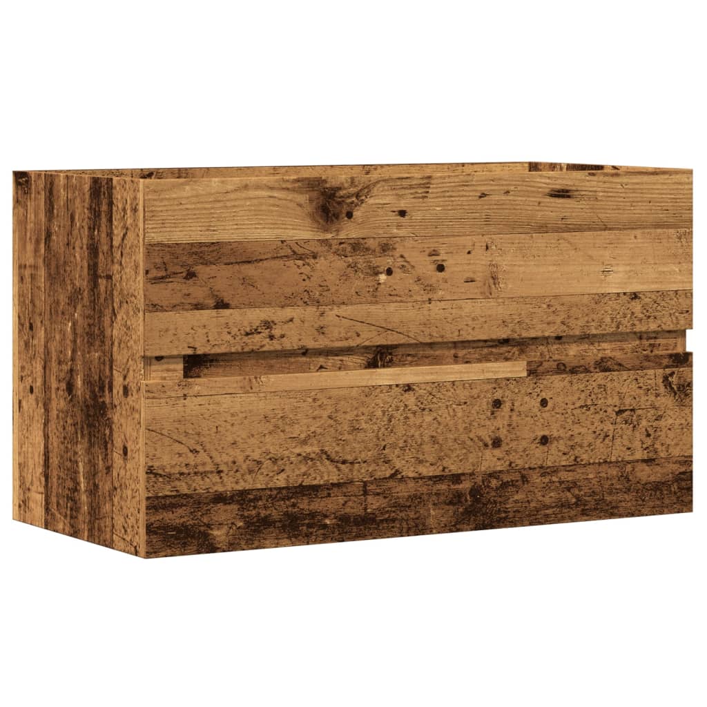 vidaXL Armario pared baño madera ingeniería envejecida 80x38,5x45cm