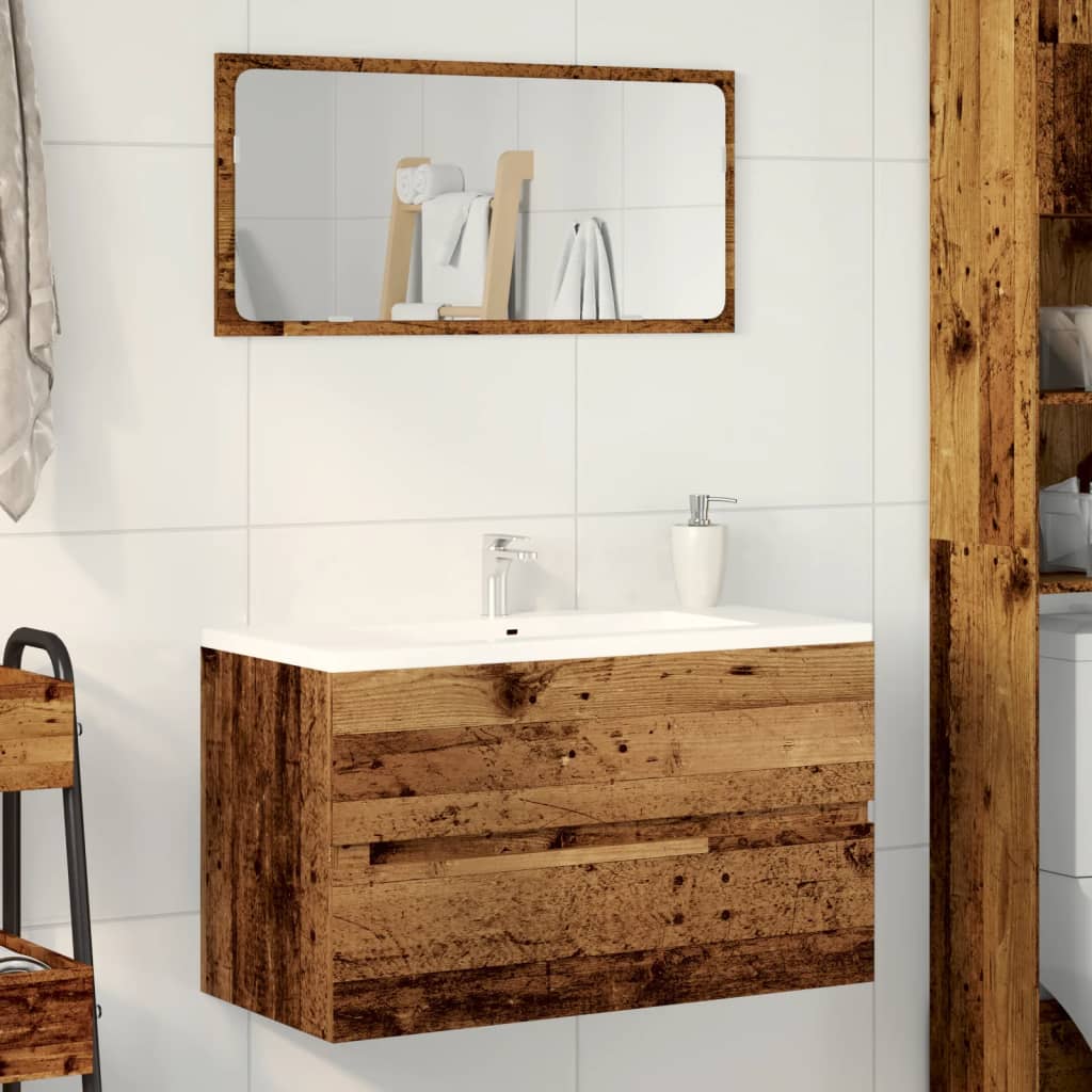 vidaXL Armario pared baño madera ingeniería envejecida 80x38,5x45cm