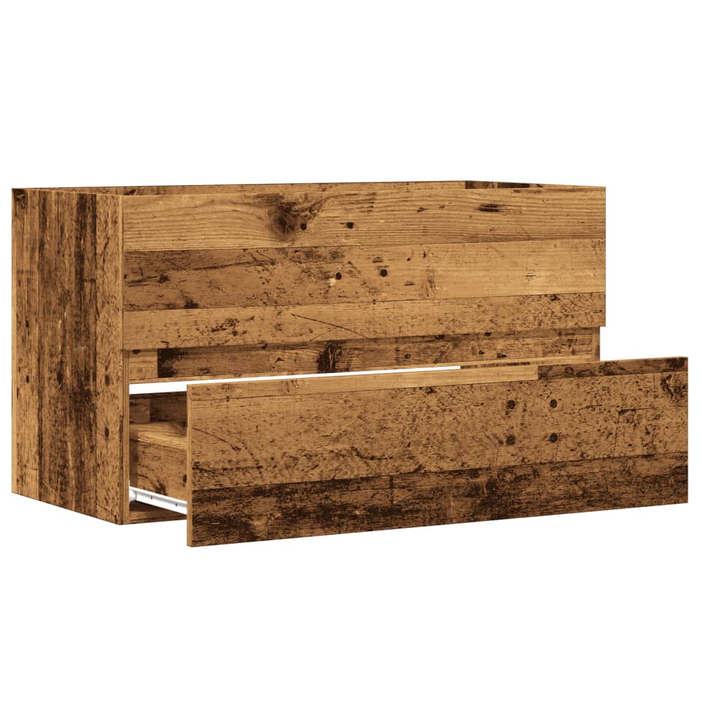 vidaXL Armario pared baño madera ingeniería envejecida 80x38,5x45cm