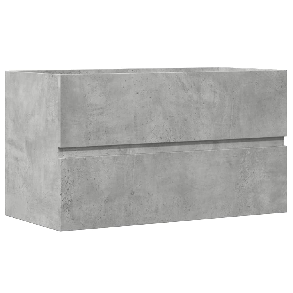 vidaXL Armario para lavabo contrachapada gris hormigón 90x38,5x45 cm