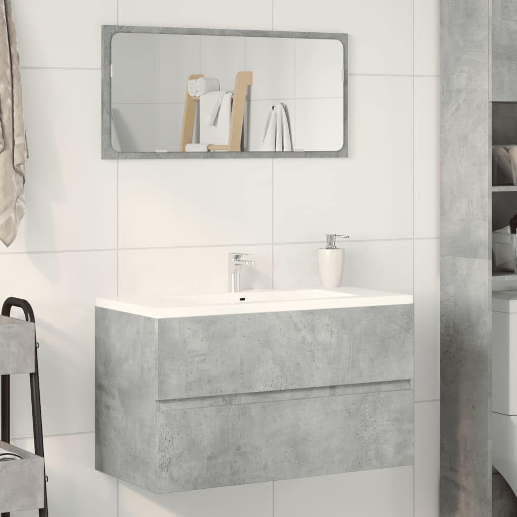 vidaXL Armario para lavabo contrachapada gris hormigón 90x38,5x45 cm