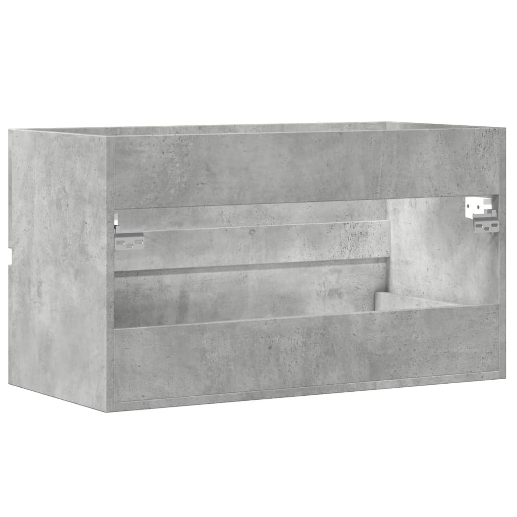 vidaXL Armario para lavabo contrachapada gris hormigón 90x38,5x45 cm