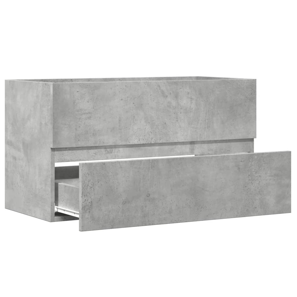 vidaXL Armario para lavabo contrachapada gris hormigón 90x38,5x45 cm