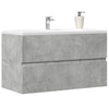 vidaXL Armario para lavabo contrachapada gris hormigón 90x38,5x45 cm