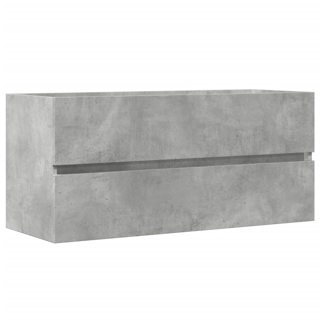 vidaXL Armario para lavabo contrachapada gris hormigón 100x38,5x45 cm